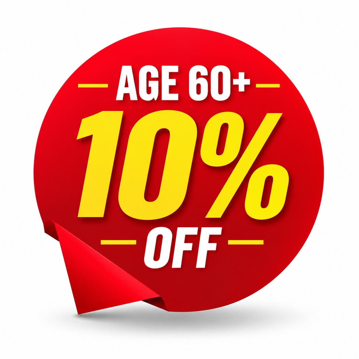 Age 60 plus: 10 percent